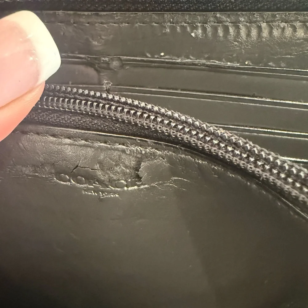 Coach Black Monogram zippy Wallet